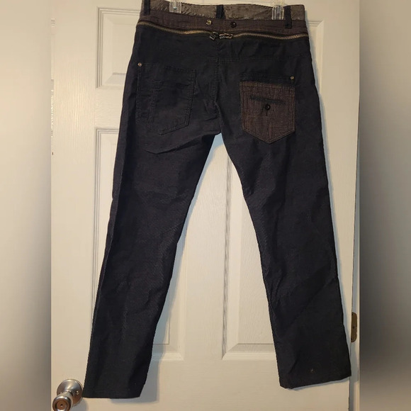 DESIGUAL The Happy Regular Fit Corduroy Pants Size 30 Zipper Plaid Skater Punk - Picture 3 of 10